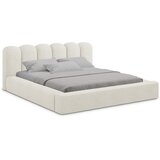 Makamii Krem tapecirani bračni krevet s prostorom za odlaganje s podnicom 180x200 cm Mano – | shoptok.hr
