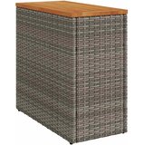  Vrtni bočni stolić s drvenom pločom sivi 58x27,5x55cm poliratan | shoptok.hr