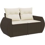  9-dijelni set vrtnih sofa s jastucima poliratan smeđi | shoptok.hr