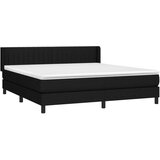  S oprugama i madracem crni 180x200 cm od tkanine | shoptok.hr