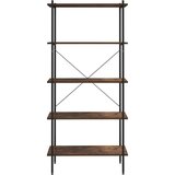vidaXL Police s 5 razina crne i tamno drvo 80 x 40 x 163 cm | shoptok.hr