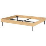 noo.ma Bračni krevet od iverice u dekoru hrasta bez uzglavlja s podnicom 140x200 cm u prirodnoj boji Streiko – | shoptok.hr