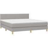  Box spring postelja z vzmetnico svetlo siva 180x200 cm blago, (20789949) | Shoptok.si