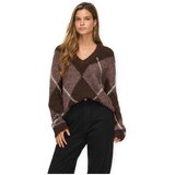 Vila Puloverji Tolise Knit - Coffee Bean/Dark Natur Kostanjeva Cene