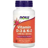 NOW Vitamin D3 & K2 1.000 I.E / 45 µg, kapsule