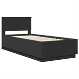  Okvir za krevet Crna 90 x 190 cm Konstruirano drvo - Crna 90 x 190 cm | shoptok.hr