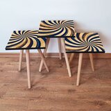 Hanah home 3Shp19 - navy blue navy bluecreamorange nesting table (3 pieces) | ePonuda.com