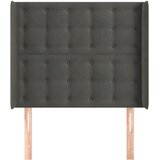  Uzglavlje s ušima tamnosivo 93x16x118/128 cm baršunasto | shoptok.hr