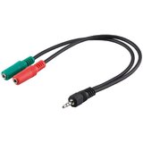 Goobay 3,5 mm 4-pin - 2x 3,5 mm (ženski) 3-pin za pc slušalke adapter | Shoptok.si