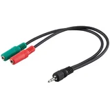3,5 mm 4-pin - 2x 3,5 mm (ženski) 3-pin za pc slušalke adapter