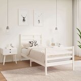  Posteljni okvir bel iz trdnega lesa 90x190 cm 3FT, (20684855) Cene