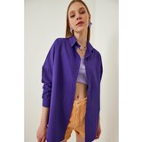 Happiness İstanbul Women's Purple Oversize Long Basic Shirt Cene