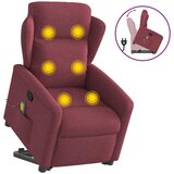 Maison Chic masažni naslanjač - Relax naslanjač s funkcijo vstajanja vinsko rdeče blago, (22062156) | Shoptok.si