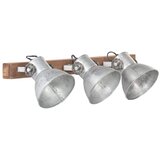  Industrijska zidna svjetiljka srebrna 65 x 25 cm E27 - Srebrno 1 1 Ravno – 3 sjenila | shoptok.hr