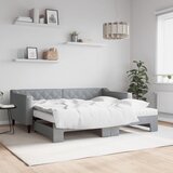  Dnevni krevet na razvlačenje svjetlosivi 90 x 190 cm od tkanine | shoptok.hr