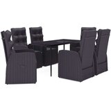  7-dijelni vrtni blagovaonski set s jastucima crni | shoptok.hr