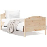 vidaXL Okvir kreveta s uzglavljem 100 x 200 cm od masivne borovine | shoptok.hr