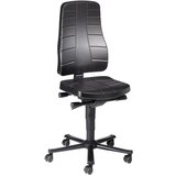 bimos Vrtljivi delovni stol All-in-One, s kolesi, črna PU pena | Shoptok.si