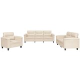  3-dijelni set sofa s jastucima bež tkanina od mikrovlakana | shoptok.hr