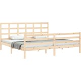  Kreveta s uzglavljem 200 x 200 cm od masivnog drva | shoptok.hr
