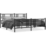 Metalni okvir kreveta uzglavlje i podnožje crni 180x200 cm