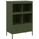  The Living Store Visoka omara olivno zelena 68x39x101,5 cm hladno valjano jeklo - Visoka Omara, (21495616) | Shoptok.si