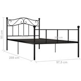  Posteljni okvir črn kovinski 90x200 cm, (20606602) | Shoptok.si