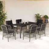  7-dijelni vrtni blagovaonski set sivi od poliratana | shoptok.hr