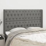  Uzglavlje s ušima tamnosivo 147x16x118/128 cm od tkanine | shoptok.hr