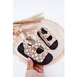 Boto Children's Velcro Sandals With Golden Details Beige Cavina | Shoptok.si