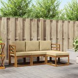  Set vanjskih sofa s jastukom 4 pcs Prirodna i bež | shoptok.hr