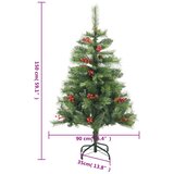  Umjetno božićno drvce sa šarkama, šiškama i bobicama 150 cm | shoptok.hr