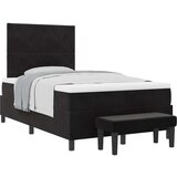 vidaXL Krevet s box springom s madracem i klupom u crnoj boji 120x200 cm baršun | shoptok.hr