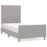  The Living Store Posteljni okvir z vzglavjem svetlo siv 80x200 cm blago - Posteljni Okvir Z Vzglavjem, (21502826) | Shoptok.si