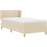 Box Spring Krevet s Madracem - Krem - 80x200 cm - Tkanina | shoptok.hr