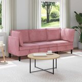  Set namještaja za dnevni boravak 3 pcs Ružičasta Baršun | shoptok.hr
