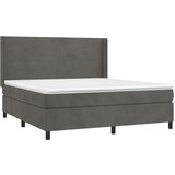  Box spring s madracem LED tamnosivi 180x200 cm baršun | shoptok.hr
