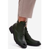 Boto Insulated Women's Boots with Zipper with Decorative Detail Dark Green Roselle | shoptok.hr