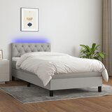 The Living Store Box spring postelja z vzmetnico LED svetlo siva 80x200 cm blago - Box Spring Postelja, (21520981) Cene
