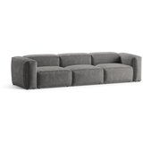 Cosmopolitan Design Svetlo siva sedežna garnitura iz rebrastega žameta 364 cm Bergano – | Shoptok.si