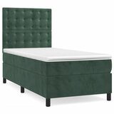 Maison Chic Box spring postelja - Vzmetna postelja z vzmetnico temno zelena 100x200 cm žamet SL13328, (21908334) | Shoptok.si
