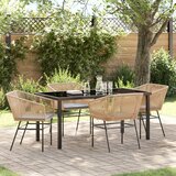 vidaXL Set 3 Rjava PE ratan Standard UV-odporni materiali Vrtni stol | Shoptok.si