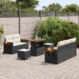  Sjedeća garnitura za vrt 10 kom. 7-Broj sjedala Crna i Krema 179 x 179 x 85 cm | Shoptok.si