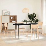 vidaXL Mizna plošča temno rjava 140x60x4 cm trdna hrastovina ovalna | Shoptok.si