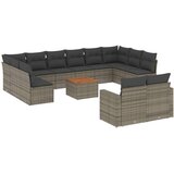  13-dijelni set vrtnih sofa od poliratana s jastucima sivi | shoptok.hr