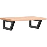  Zidna polica za umivaonik od čelika i masivne bukovine Smeđa 60 x 40 x 2.5 cm | Shoptok.si