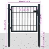  Vrata za ogradu Čelik Antracit 100x100 cm | shoptok.hr