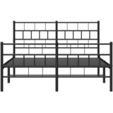  Metalni okvir kreveta uzglavlje i podnožje crni 135x190 cm | shoptok.hr