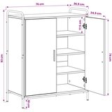  Ormar za cipele 76 x 36,5 x 93 cm Konstruirano drvo Crni hrast Slike
