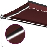 Tenda na ručno uvlačenje s LED svjetlima bordo 450 x 350 cm | Eponuda.com